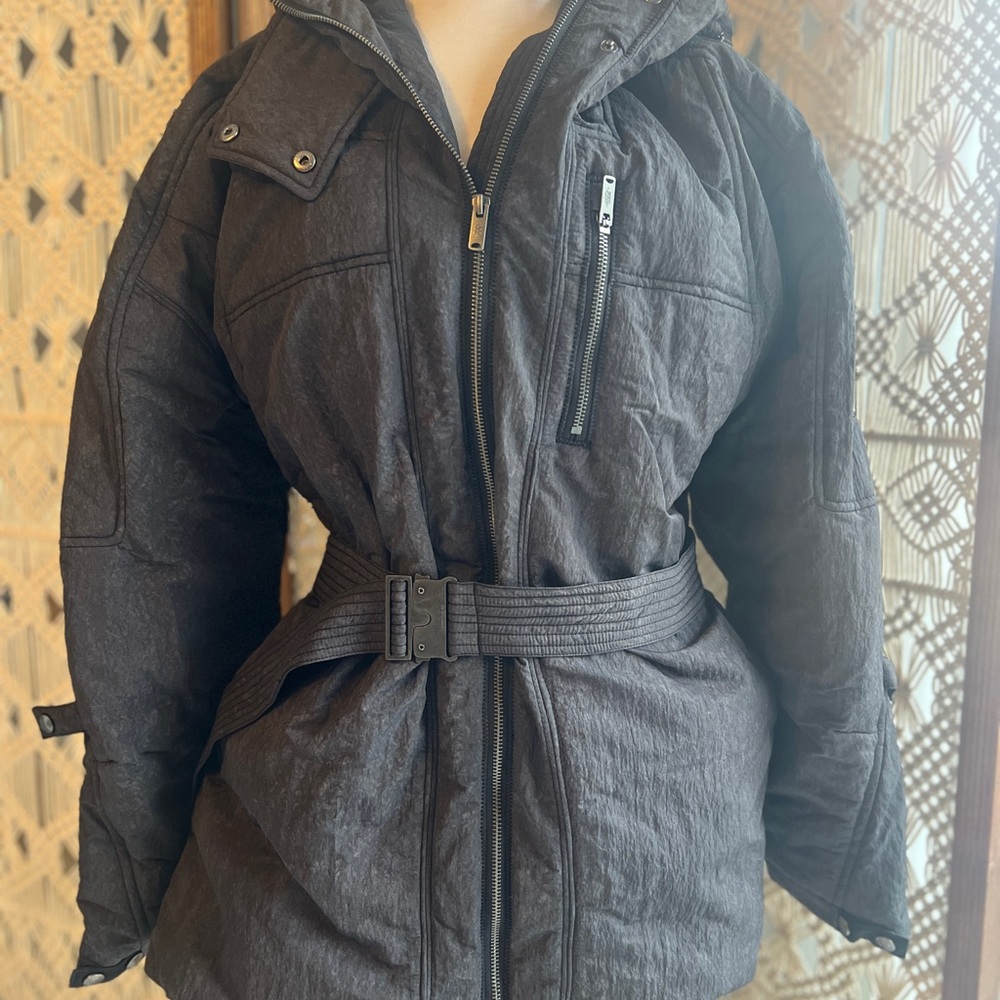 $348 MSRP Free People Black Tricked Out Trek Puffer Jacket Women's Mineral Wash